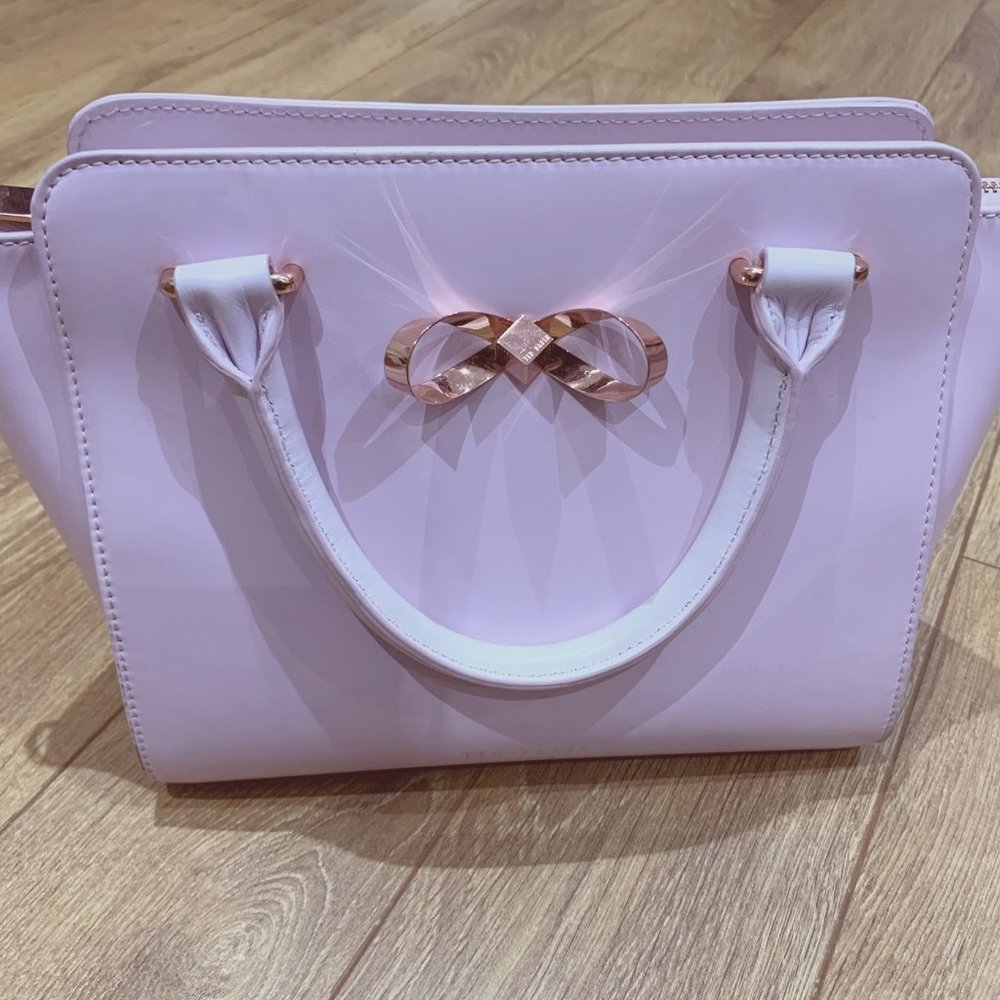 Ted Baker Pink Bow Satchel with Rose Gold Hardware